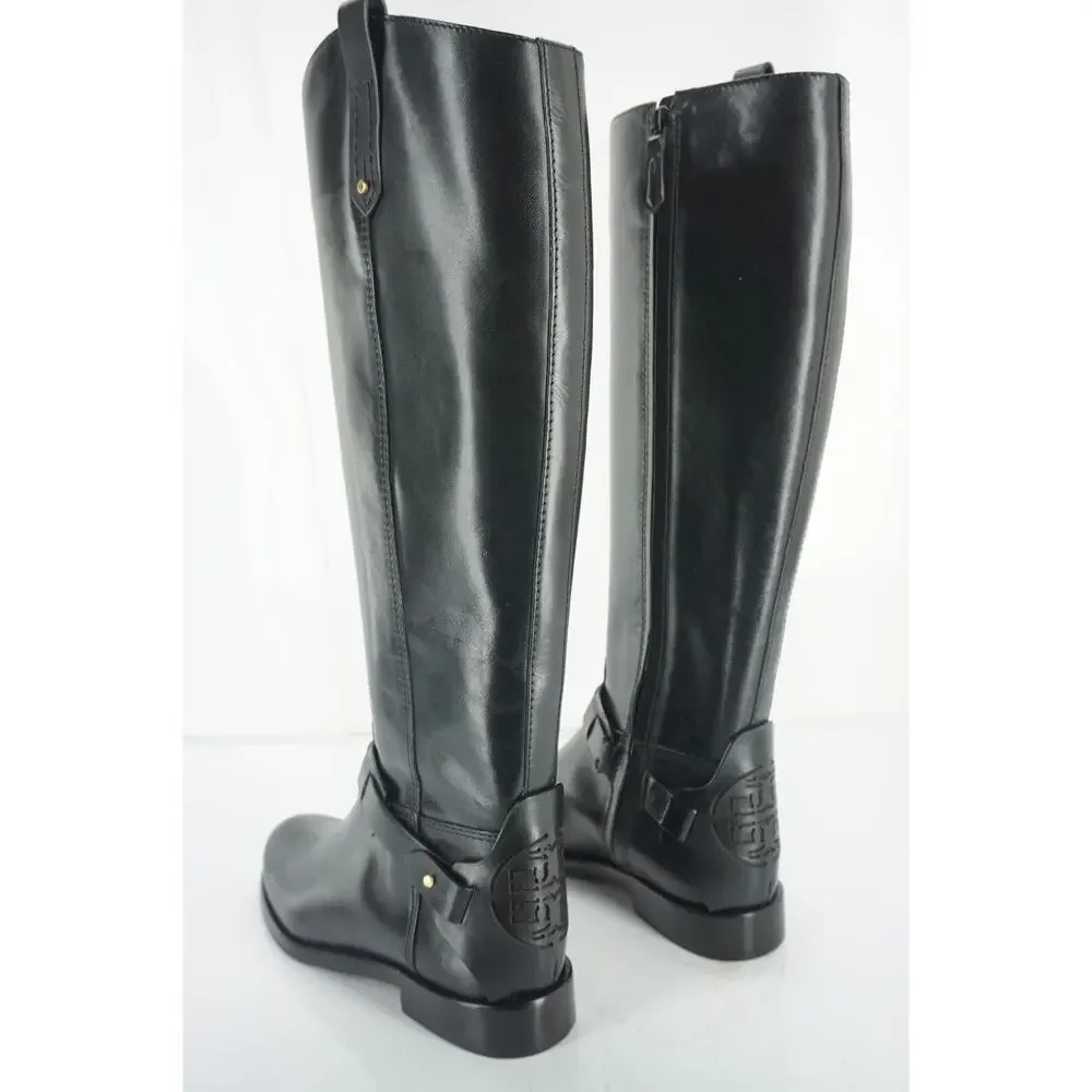 Tory Burch Derby Riding Boot Size 4.5 Ankle Strap Cut Out Logo